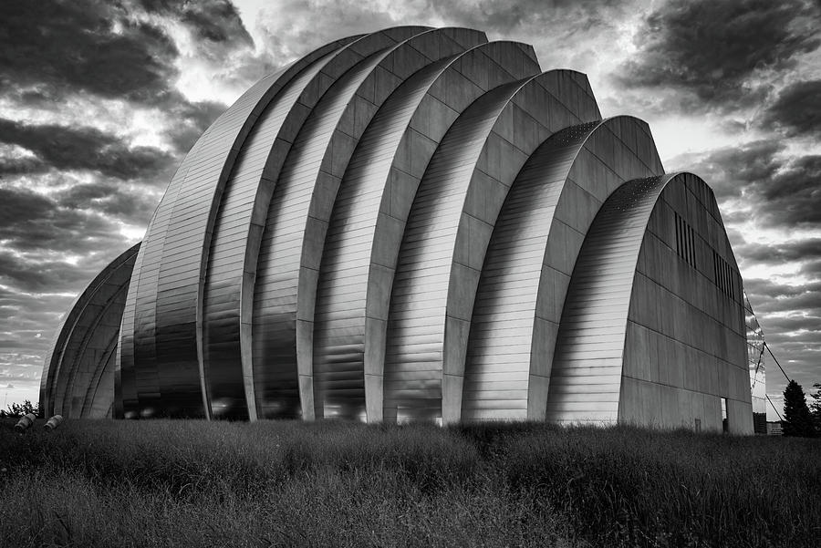 Kauffman Center Monochrome In Kansas City Photograph by Gregory Ballos