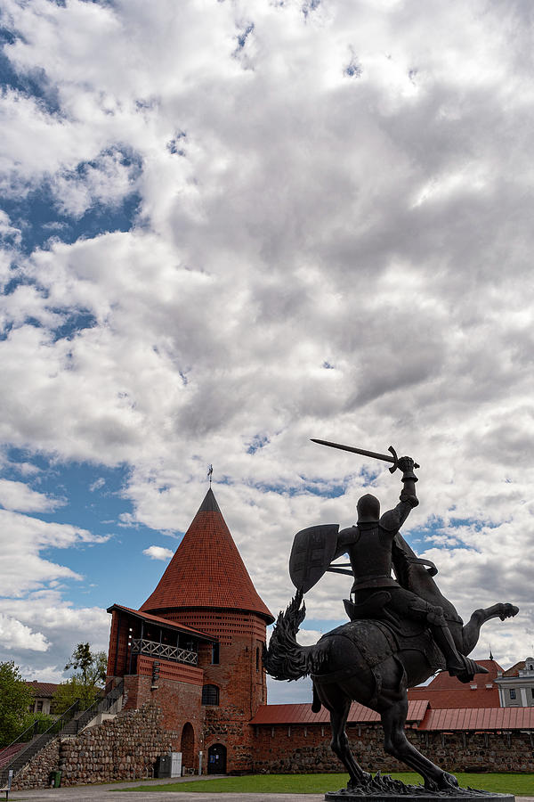 Kaunas Castle and Vytis Monument Photograph by Steven Richman