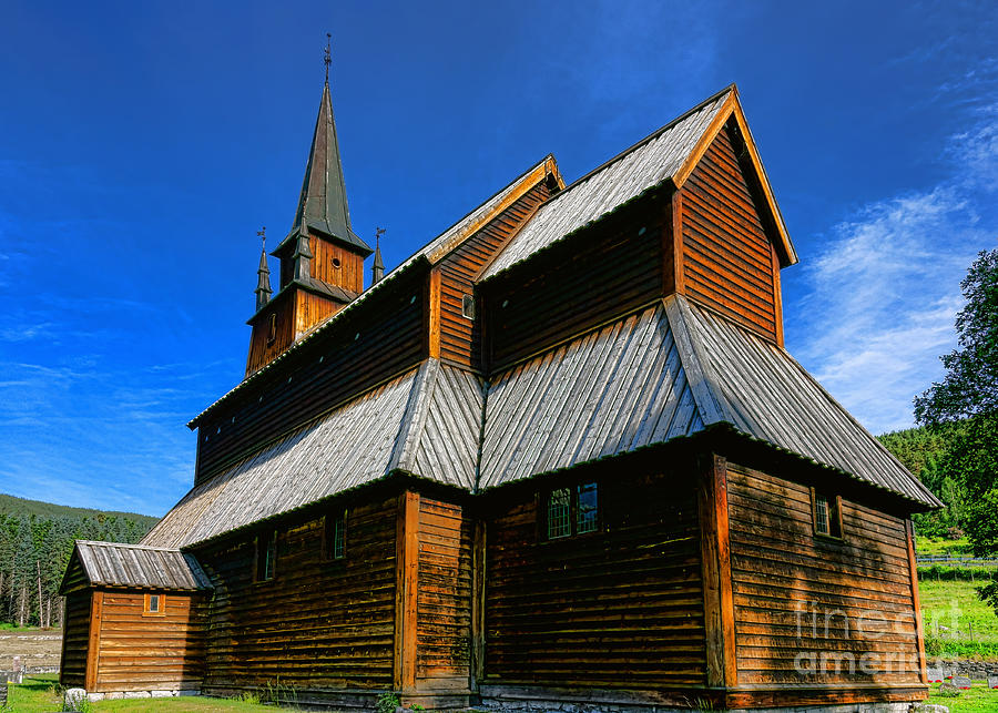 Architecture Photograph - Kaupanger Stave Church by Olivier Le Queinec