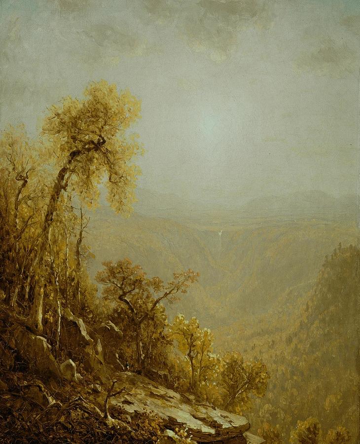 Sanford Robinson Gifford Drawing - Kauterskill Clove Catskill Mountains  by Sanford Robinson Gifford American