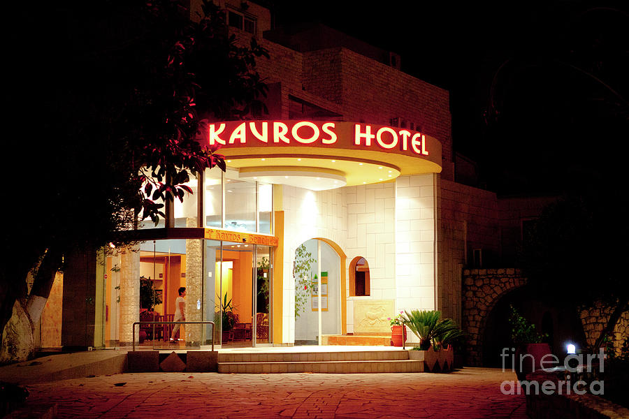 Kavros Hotel at Night Photograph by Rich S