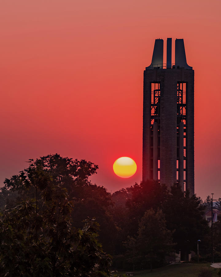 Kaw Valley Sunrise At The Campanile Tower - Lawrence Kansas Photograph