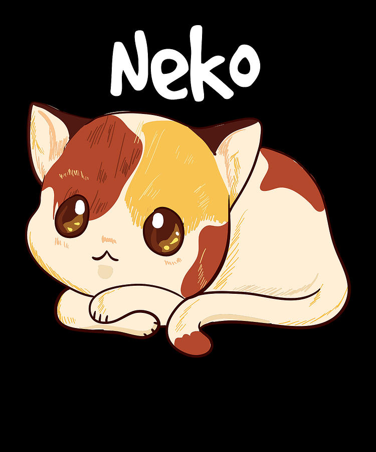 Kawaii Cat Shirt Japanese Manga Anime Gift Neko Digital Art By Bi Nutz