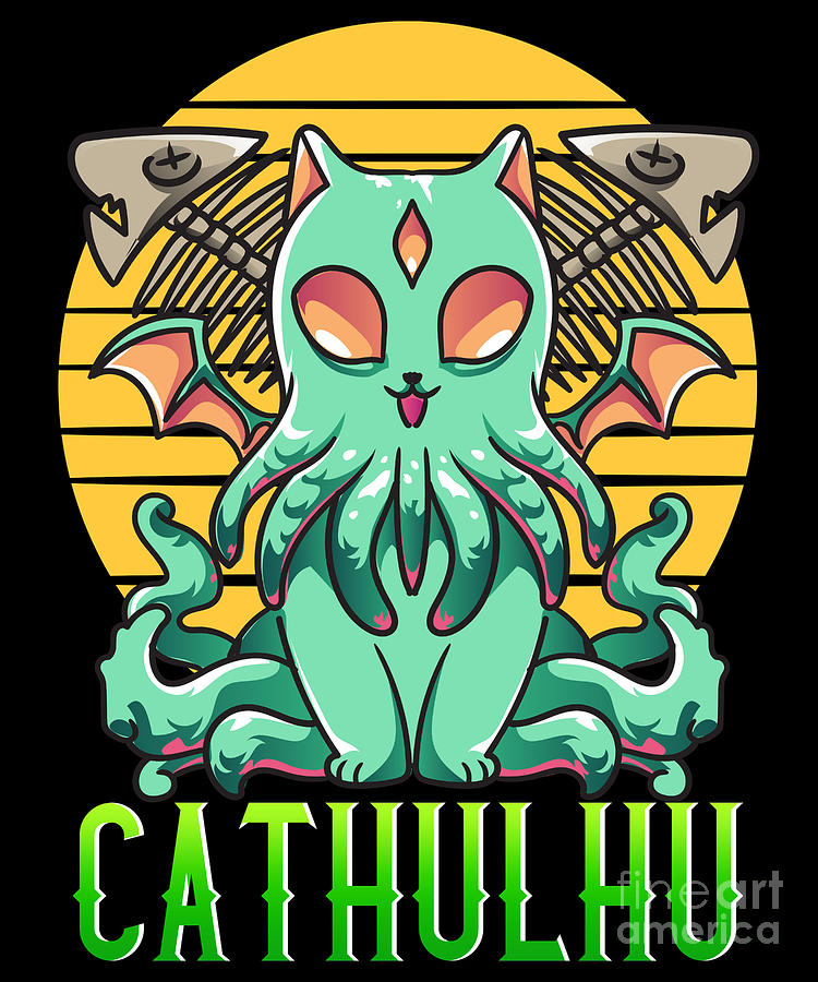 Cute Cathulhu Cathulu Cat Keychain Preorder Acrylic Charm Lovecraft Lovecraftian