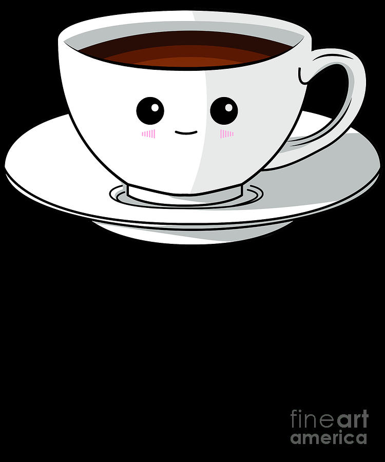 Kawaii Coffee Cup Funny Anime Caffeine Japanese Digital Art by The Perfect  Presents - Fine Art America