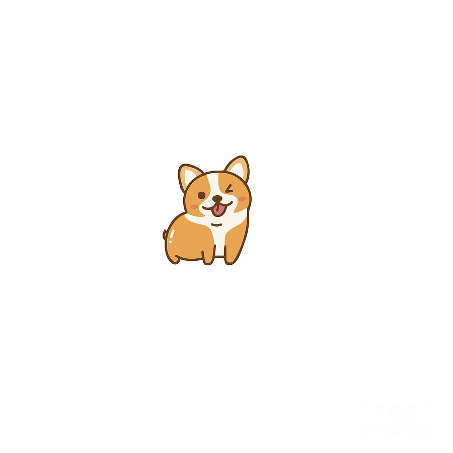 Kawaii Corgi Digital Art by Kristen Morey - Fine Art America