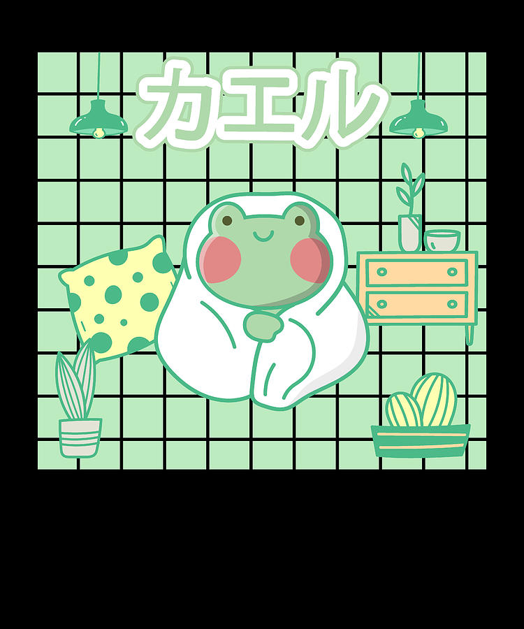 Kawaii Frog Aesthetic Cute Toad Japan Art Digital Art by Bastav