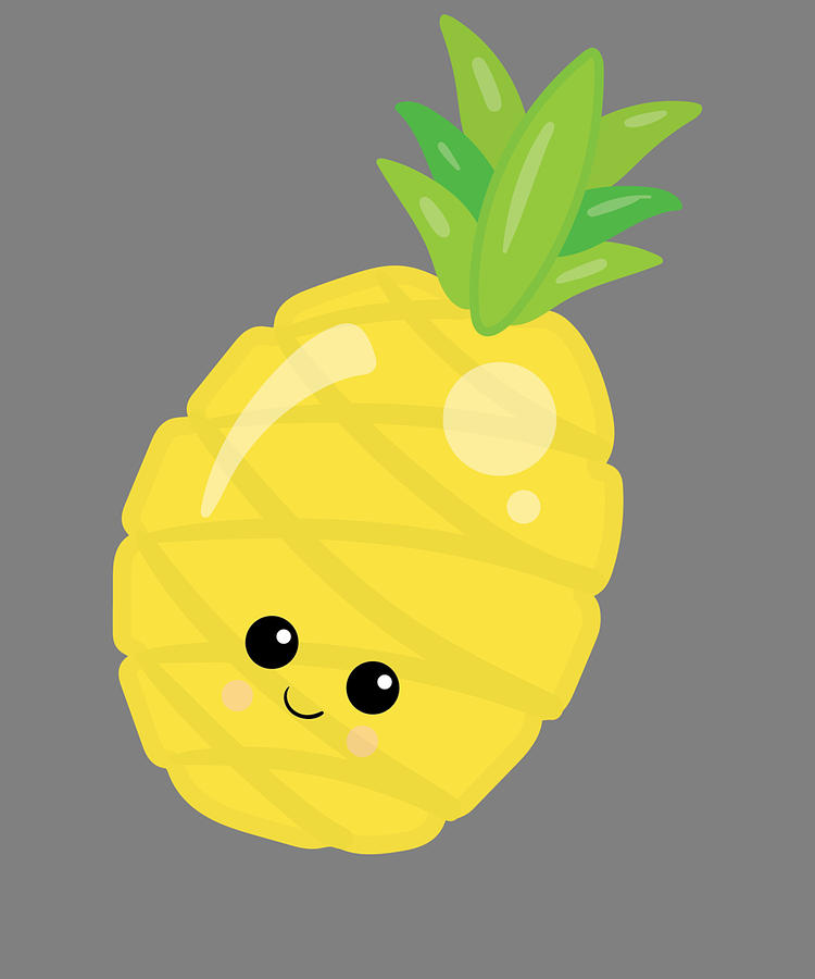 Kawaii Fruit Kawaii Pineapple Cute Cartoon Fruit Digital Art by Stacy ...