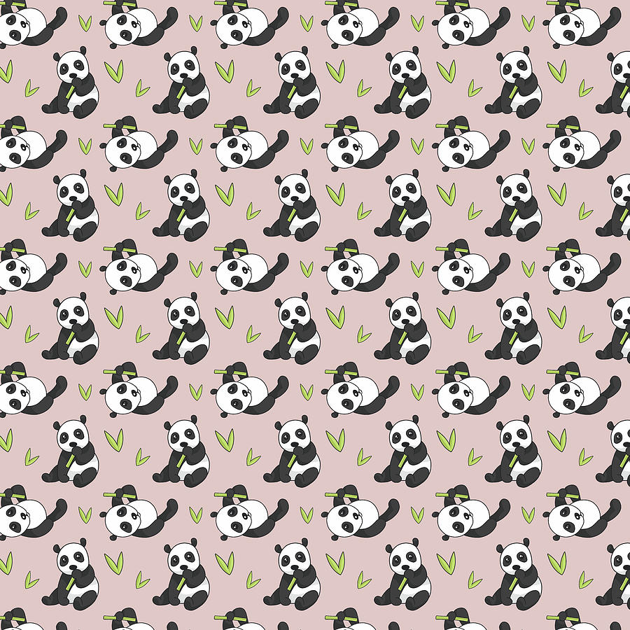 Kawaii Panda Cartoon Animal Pattern Gift Digital Art by P A - Fine Art ...