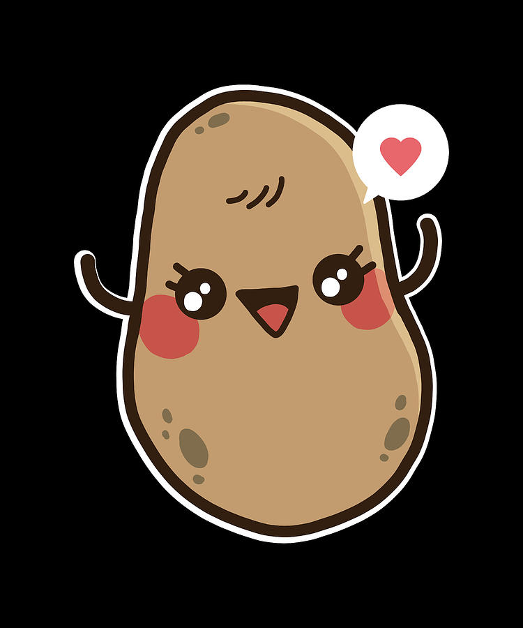 Kawaii Potato Cute Digital Art by Filip Kelekidis - Fine Art America