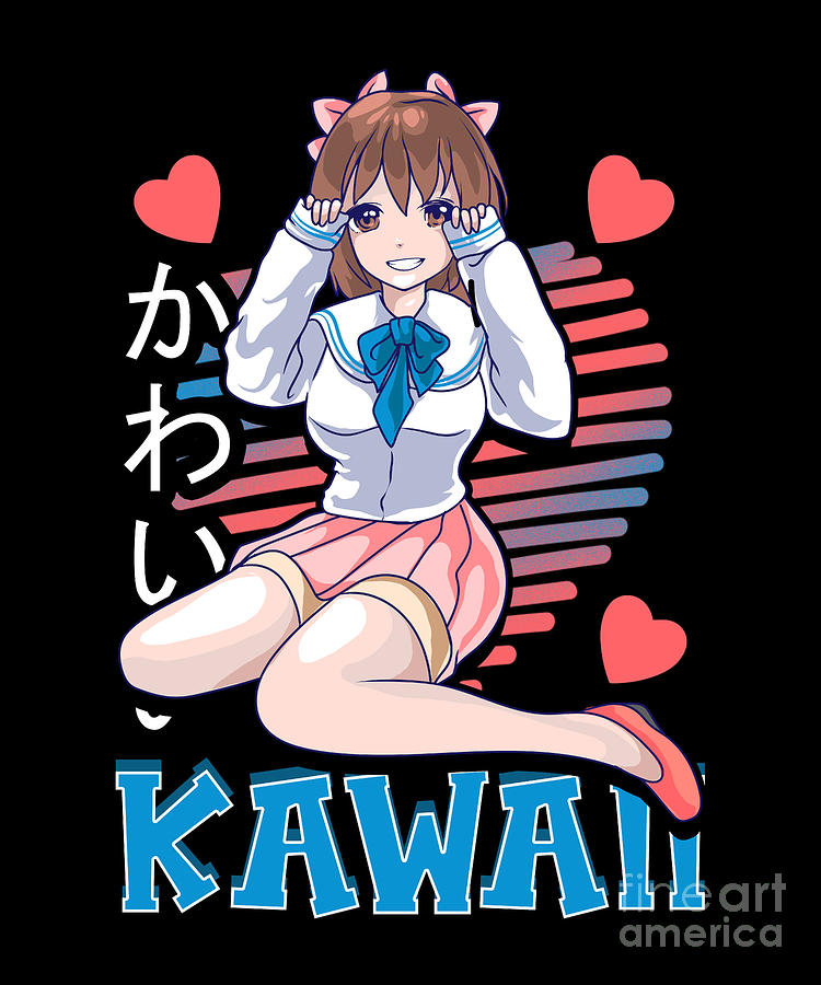 Senpai Anime Girl Japanese Cute Manga Kawaii #3 Digital Art by The