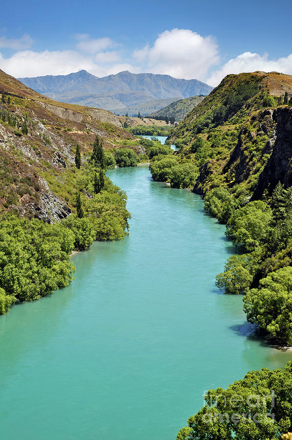 Nature Photograph - Kawarau river, New Zealand landscape by Delphimages Photo Creations