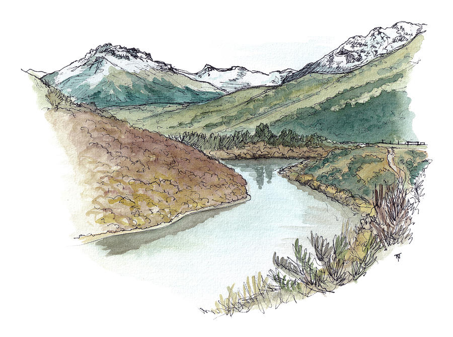 Kawarau River from Frankton Painting by Tom Napper