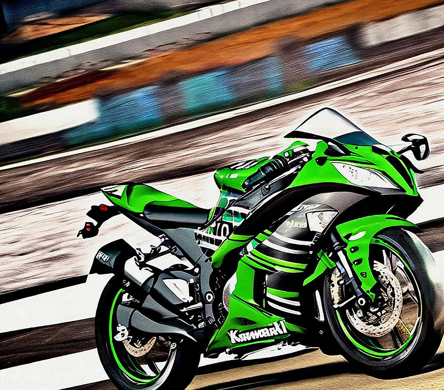 Kawasaki Ninja Zx6r Raceway 2018 Bikes Superbikes Sportsbikes Kawasaki Pop Art Midcentury Modern 7443