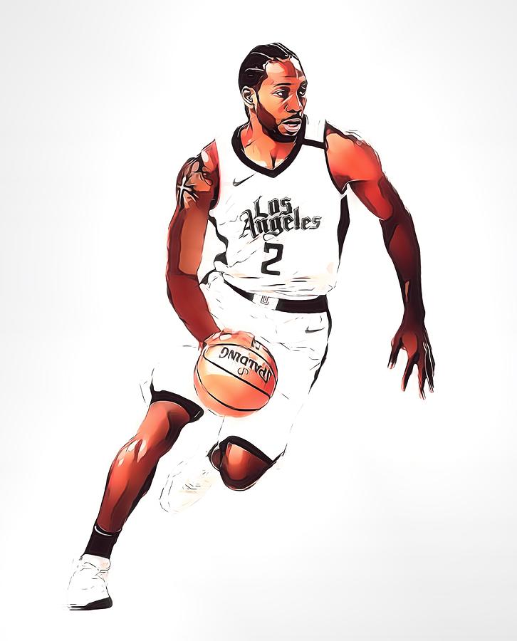 Kawhi Leonard Los Angeles Clippers Watercolor Strokes Pixel Art 3 by Joe  Hamilton