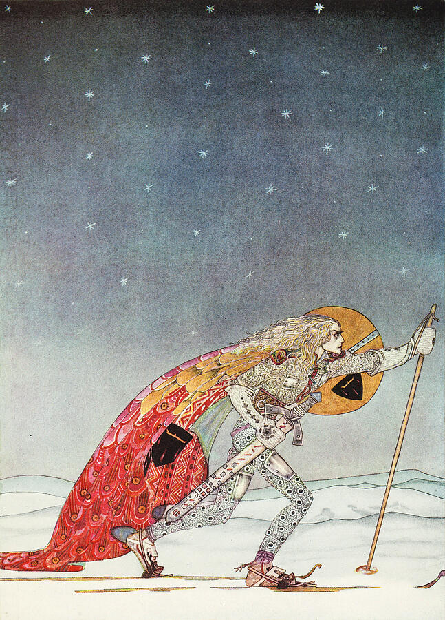 Kay Nielsen illustrations - The Three Princesses of Whiteland, the King on the quest Drawing by Kay Nielsen
