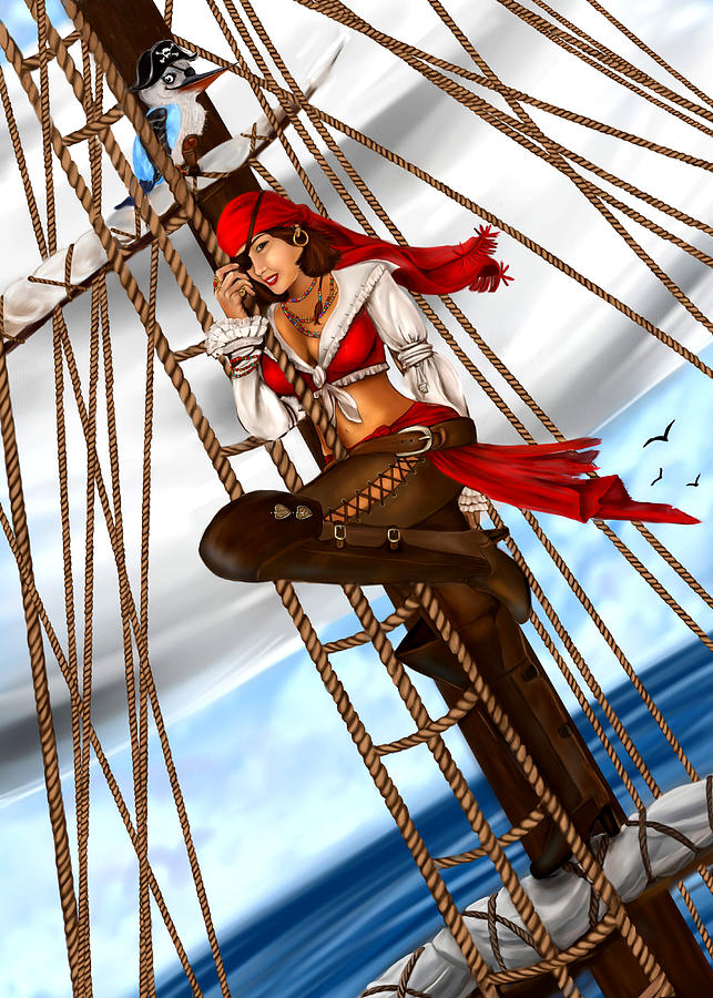 Kay the Piratess Digital Art by Maggie Terlecki