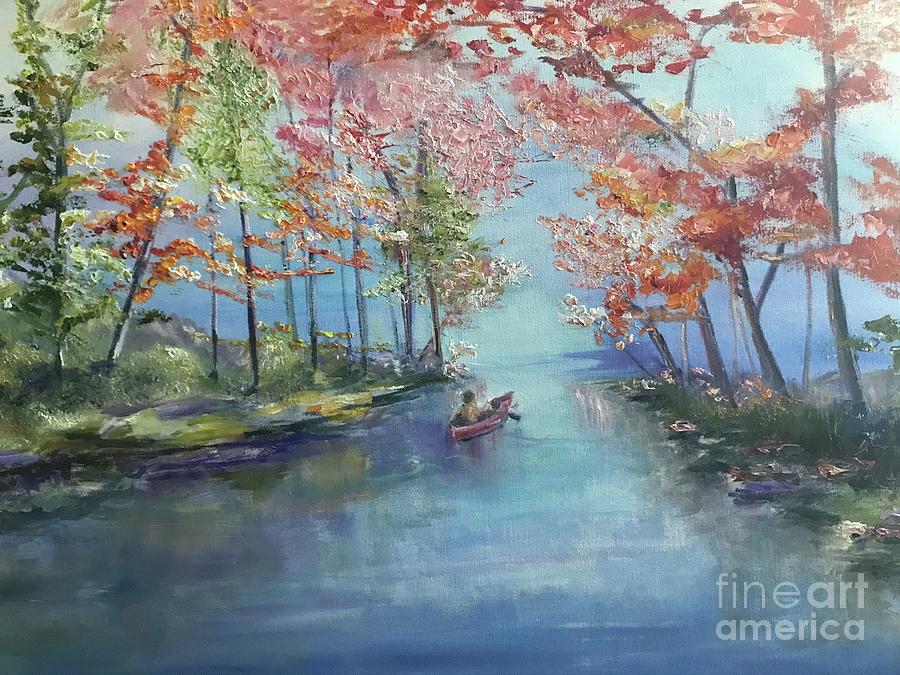 Kayak escape Painting by Nancy Anton