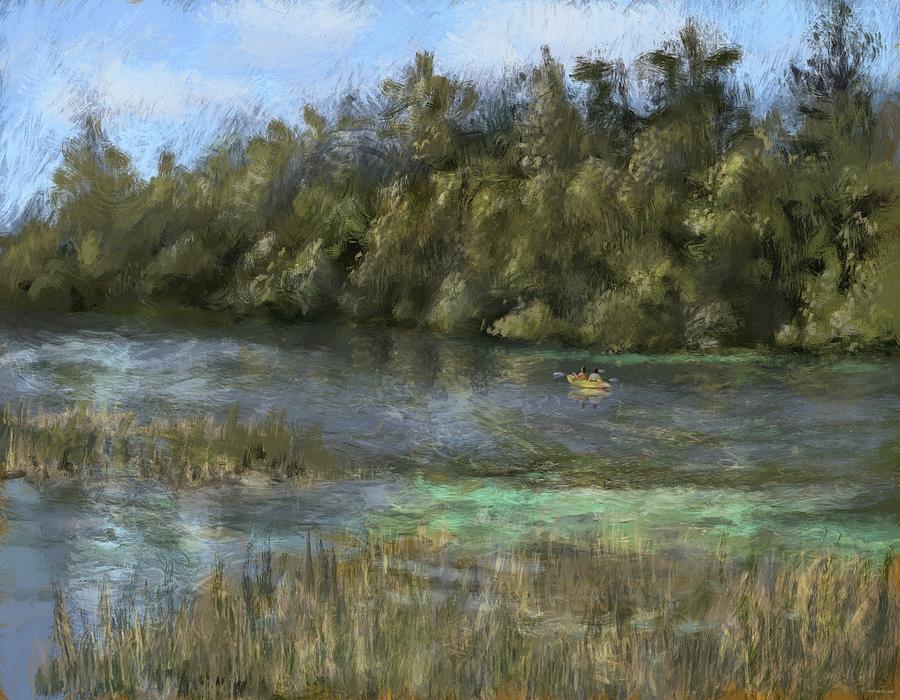 Kayak On The Rainbow River Digital Art by Larry Whitler