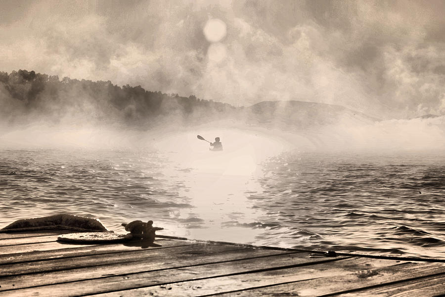 Kayaker in the Mist Photograph by Russel Considine