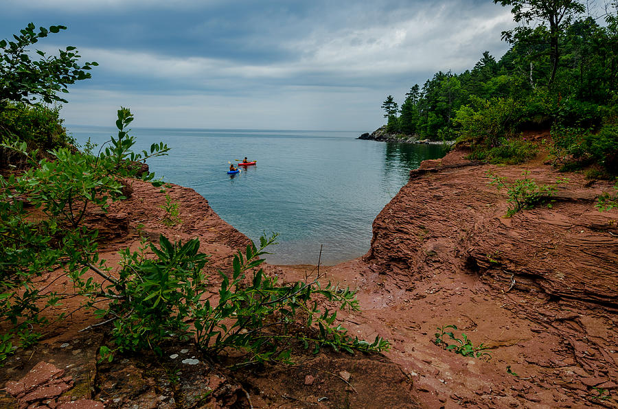 Kayaking at Little Presque Isle Photograph by Posnov