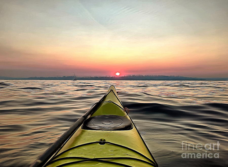 Kayaking into the Sunset Photograph by Sea Change Vibes