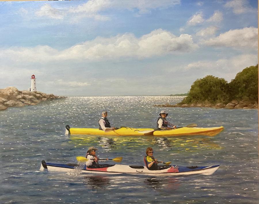 Kayaking Painting by Richard Ginnett