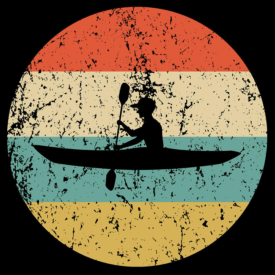 Kayaking Vintage Retro Kayak Circle Icon Digital Art by Kevin Garbes -  Pixels