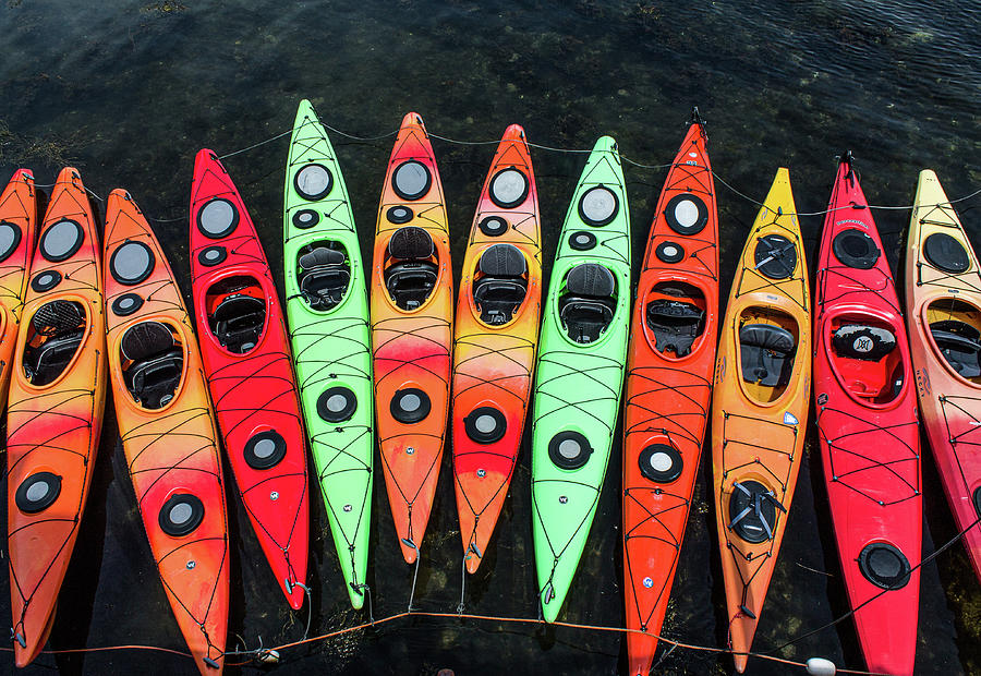 Kayaks On Rockport Harbor Ma Photograph