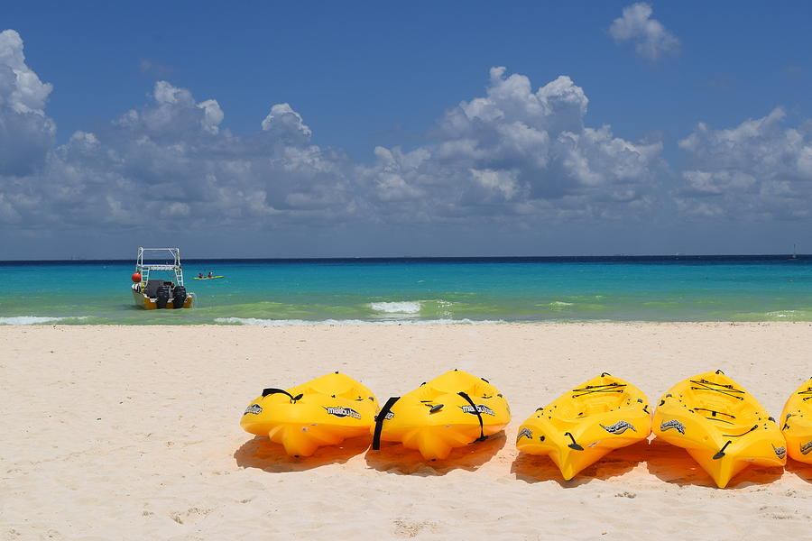 Kayaks on the Beach Photograph by Daniela U - Pixels