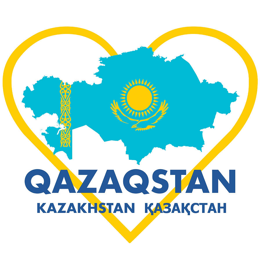 Kazakhstan map Qazaqstan map with Kazakhstan and Painting by Paul ...