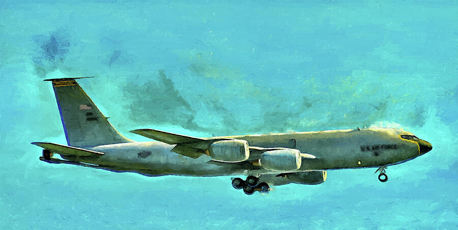 KC-135 Landing Mixed Media by Christopher Reed