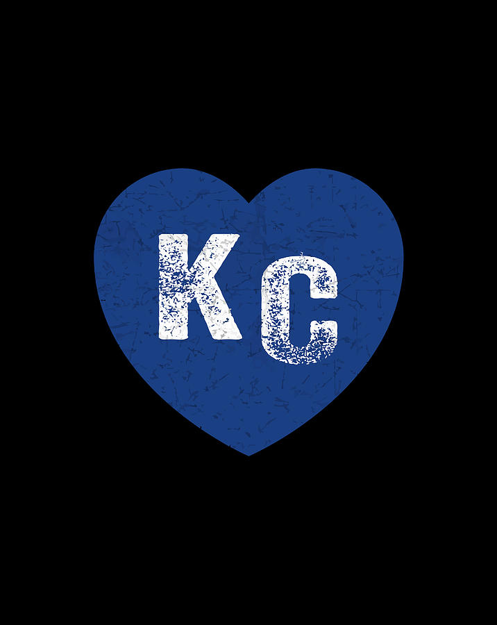 Kc Heart Kansas City Royal Blue I Love Kc Cute Vintage Digital Art by ...