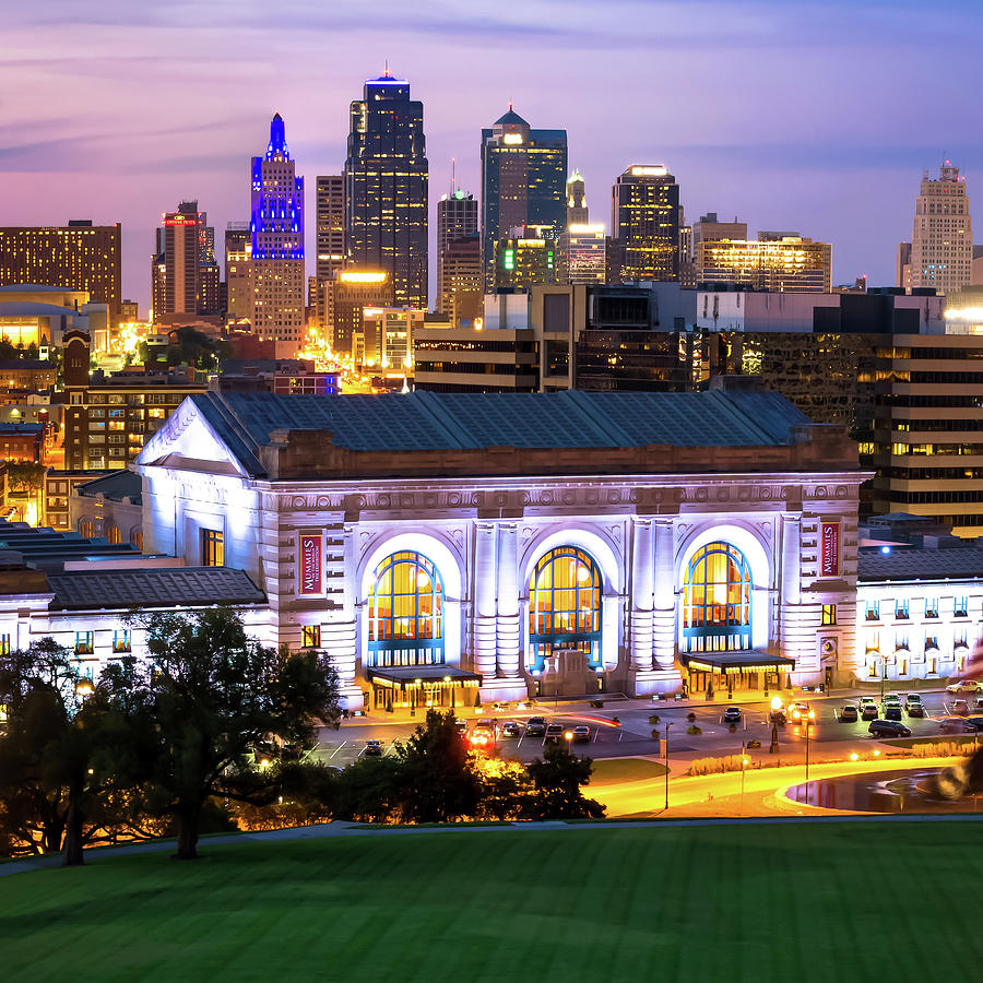 KC Skyline Square Format Color with Union Station Photograph by Gregory ...