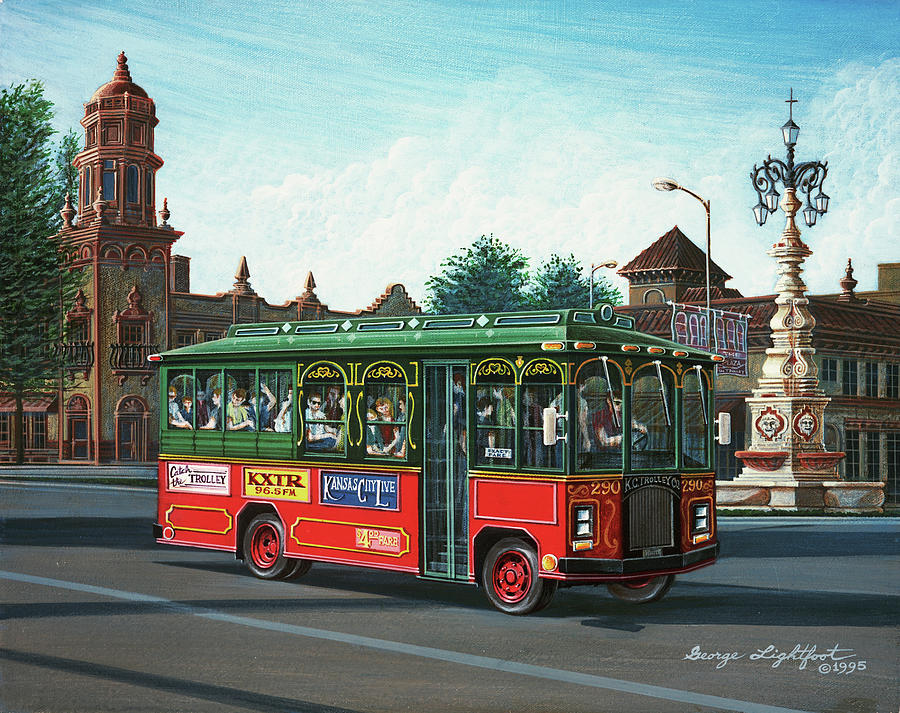 KC Trolley on The Plaza Painting by George Lightfoot