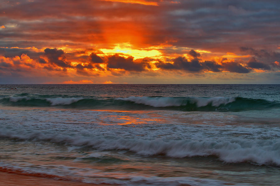 Kealia Beach Sunrise Photograph by Stephen Vecchiotti