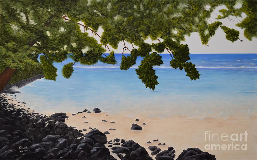 Kee Beach Painting - Kee Beach, Kauai Hawaii by Mary Deal