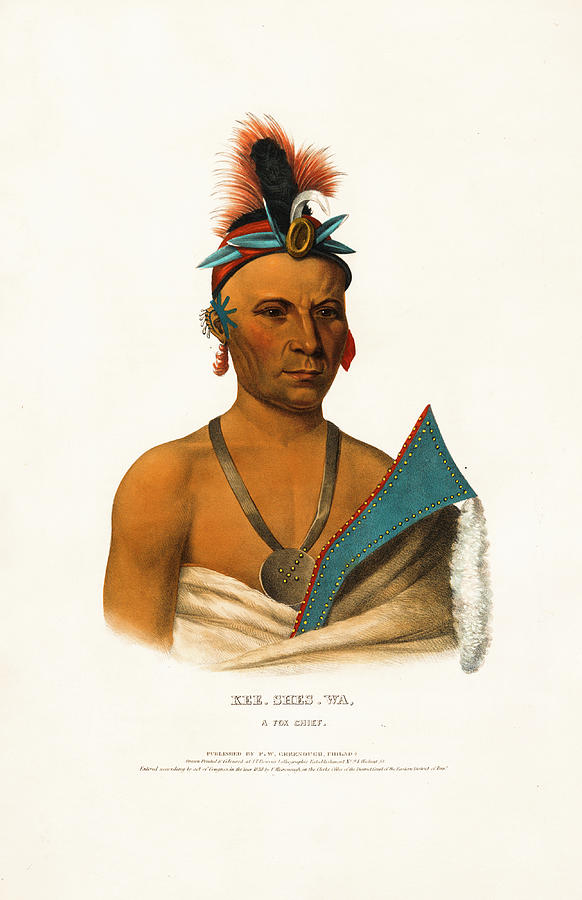 Kee-shes-wa - A Fox Chief Painting By Unidentified Artist - Fine Art ...