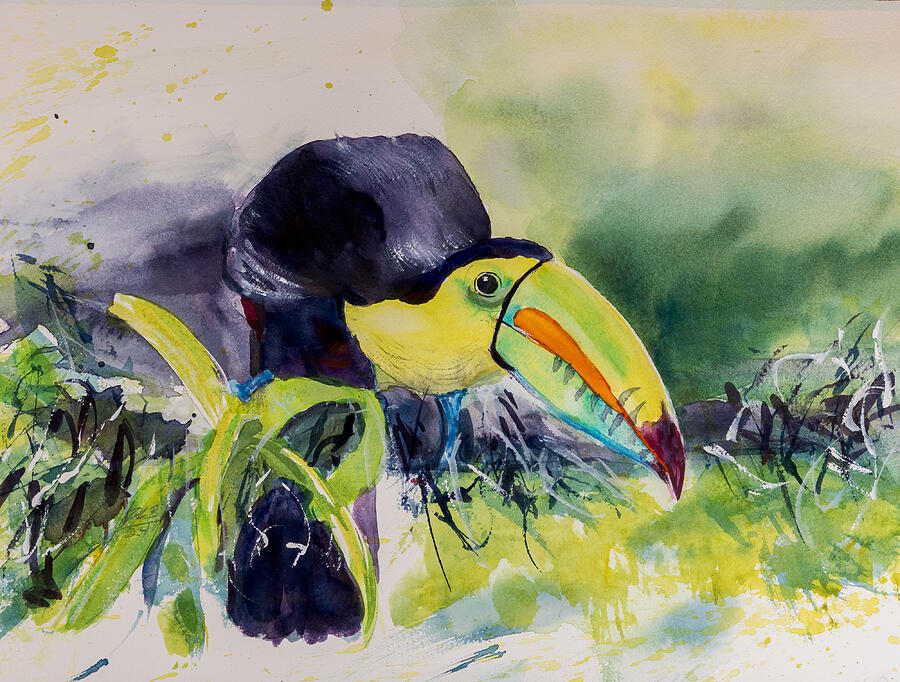 Wildlife Painting - Keel-billed Toucan #5387 by Daniel Lee Brown