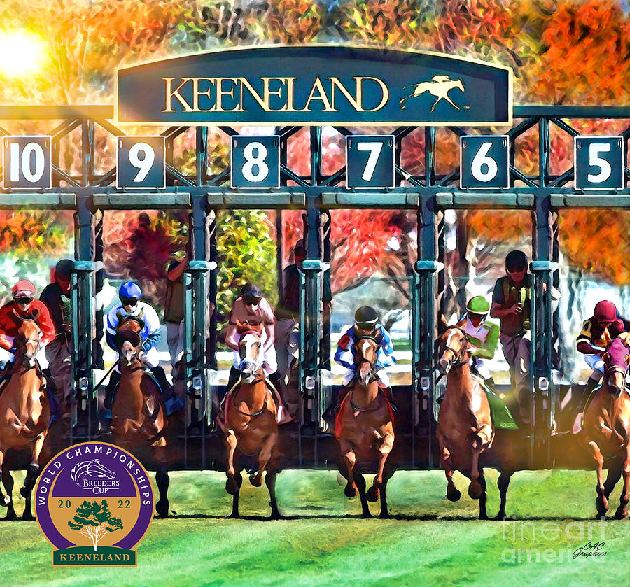 Keeneland Fall Starting Gate BC22 Digital Art by CAC Graphics Fine
