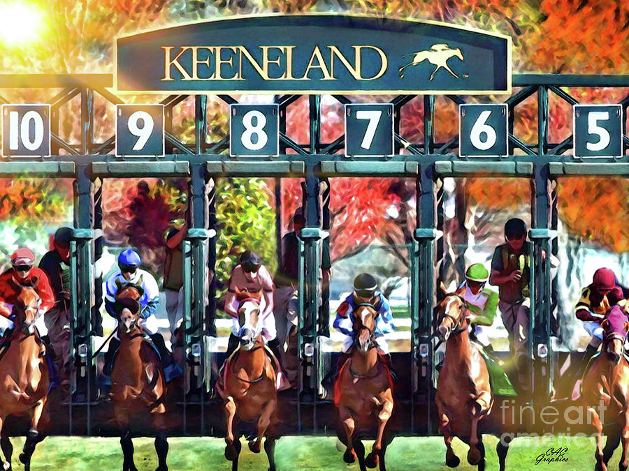 Keeneland Fall Starting Gate DM SR Digital Art by CAC Graphics