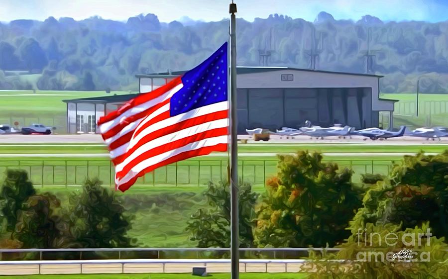 Keeneland Flag and Airport Painting by CAC Graphics