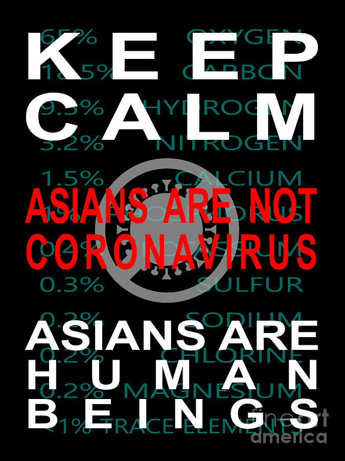 Keep Calm Asians Are Not A Coronavirus Asians Are Human Beings 20200408v5 Photograph by Wingsdomain Art and Photography
