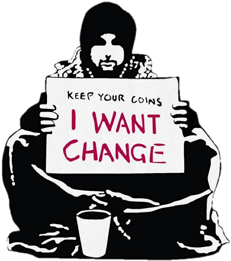 Keep your Coins I want Change Poster blue Painting by Robinson Adams ...