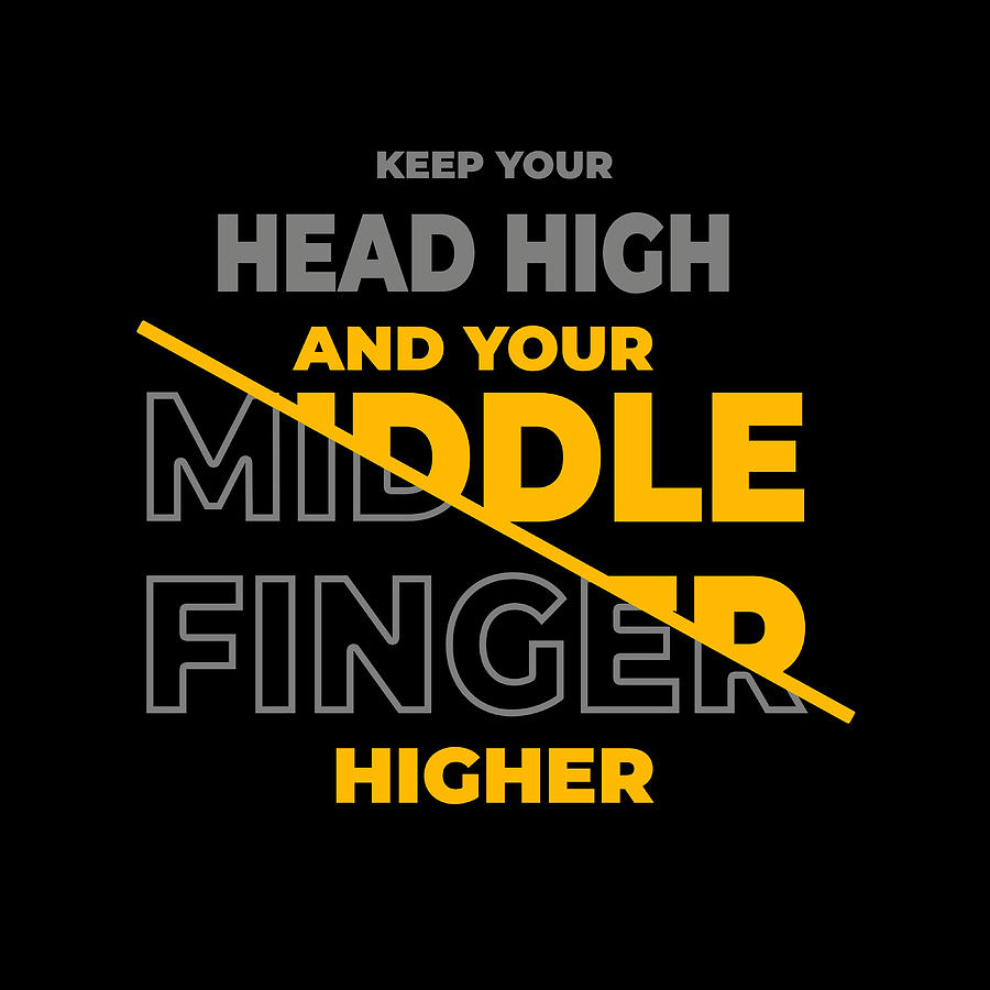 Keep your head high and your middle finger cute Painting by Amy Knight