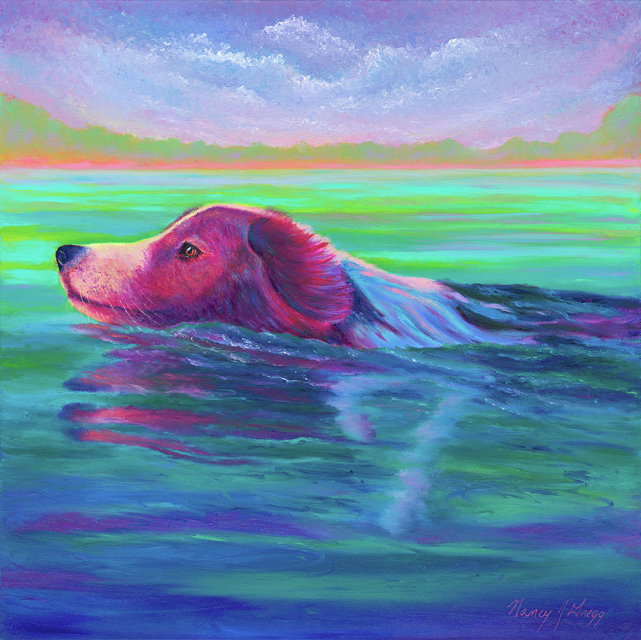 Dog Painting - Keep Your Head Up by Nancy Gregg