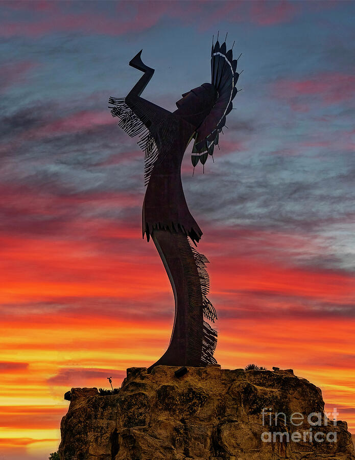 Keeper of the Plains Sunset Photograph by Nick Zelinsky Jr