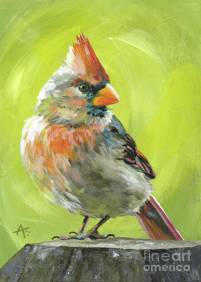 Keeping Watch - Female Cardinal Painting by Annie Troe Keeping Watch - Female Cardinal Painting by Annie Troe