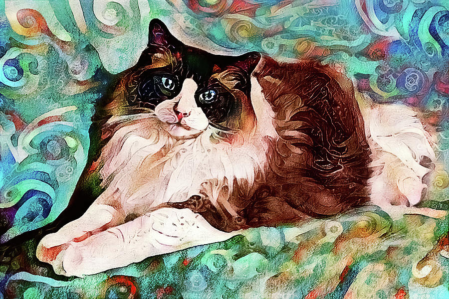 Keiko the Ragdoll Cat Digital Art by Peggy Collins