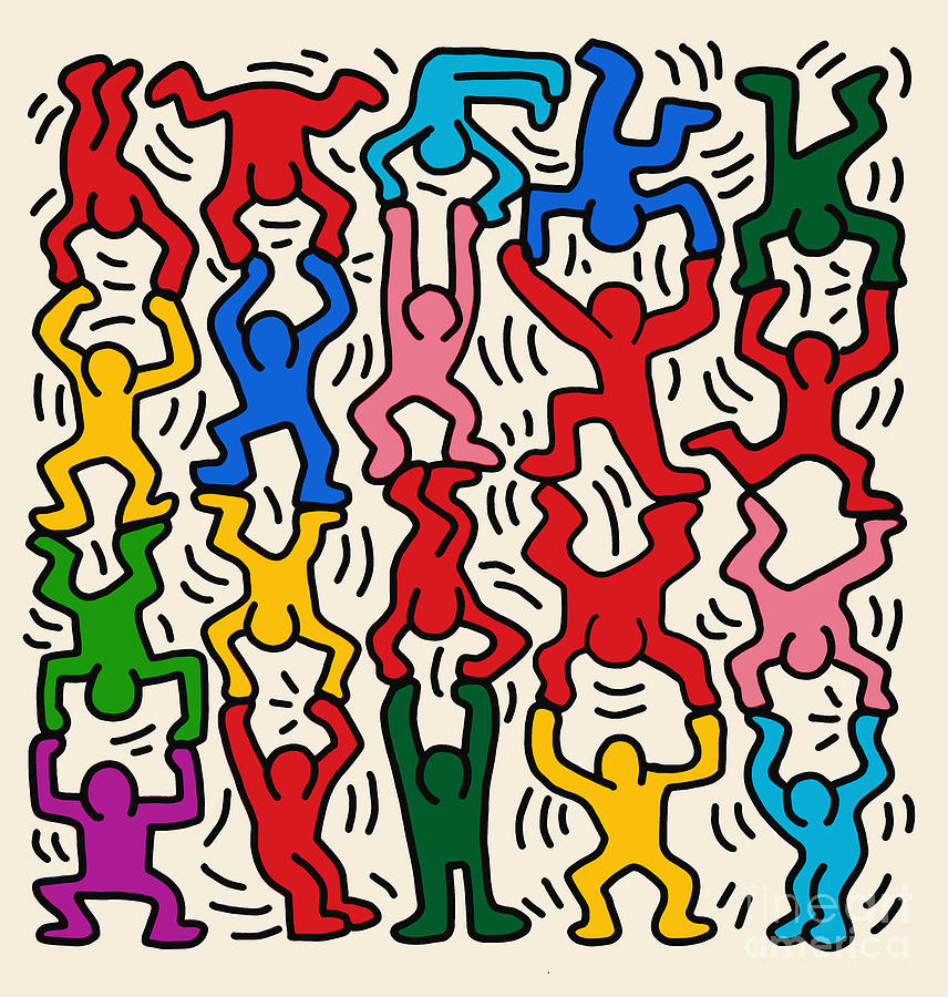 Keith Haring - Acrobats #2 Painting by Magical Vintage - Fine Art America